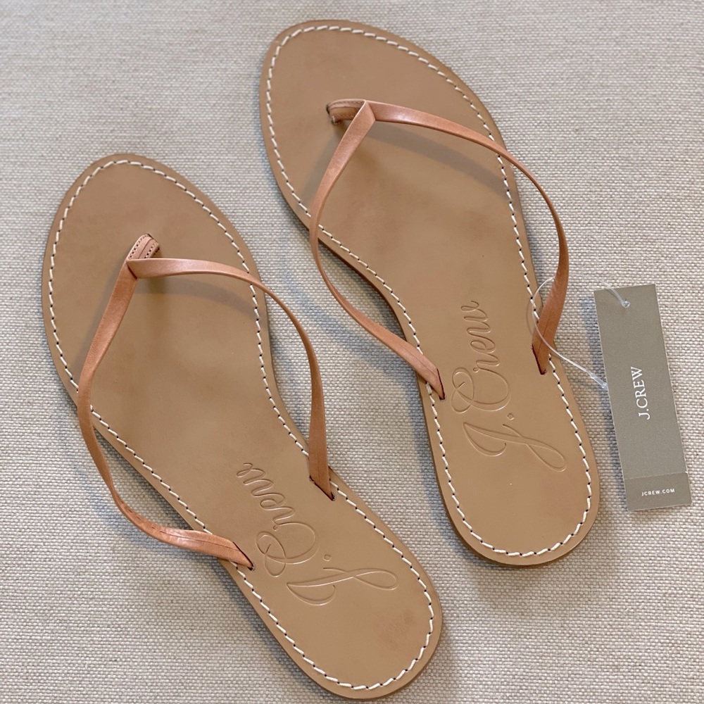 J. Crew Capri Leather Sandals in Roasted Pecan - Women’s Size 7 NEW